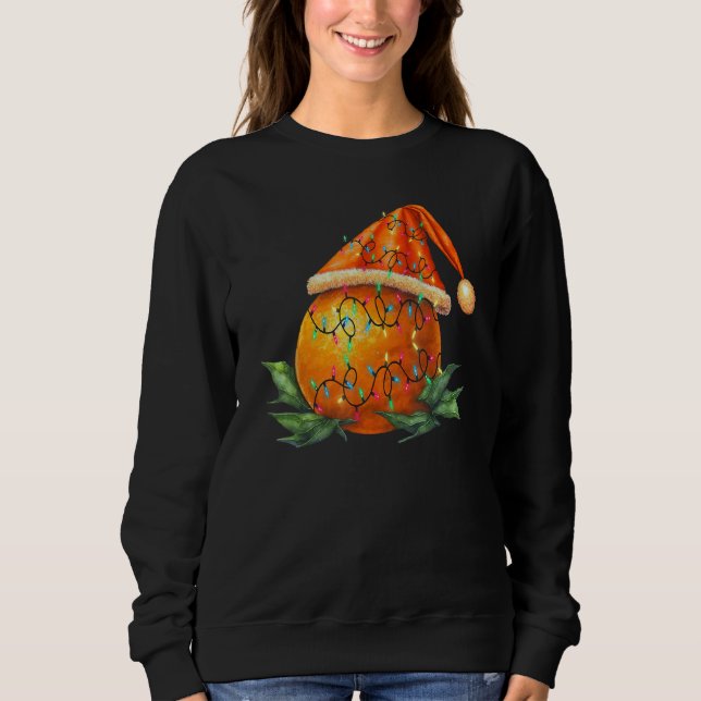 Orange Christmas Tree Lights Xmas Fruit Orange Sweatshirt (Front)