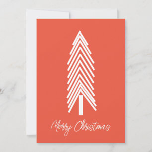 Orange Christmas Tree Merry Christmas Card
