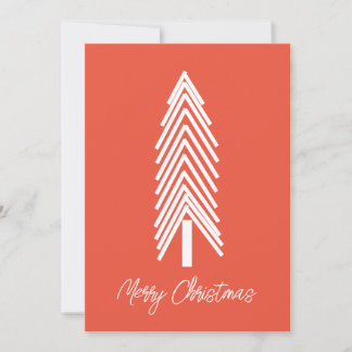 Orange Christmas Tree Merry Christmas Card