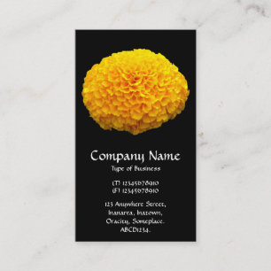 Orange Chrysanthemum - Black Business Card