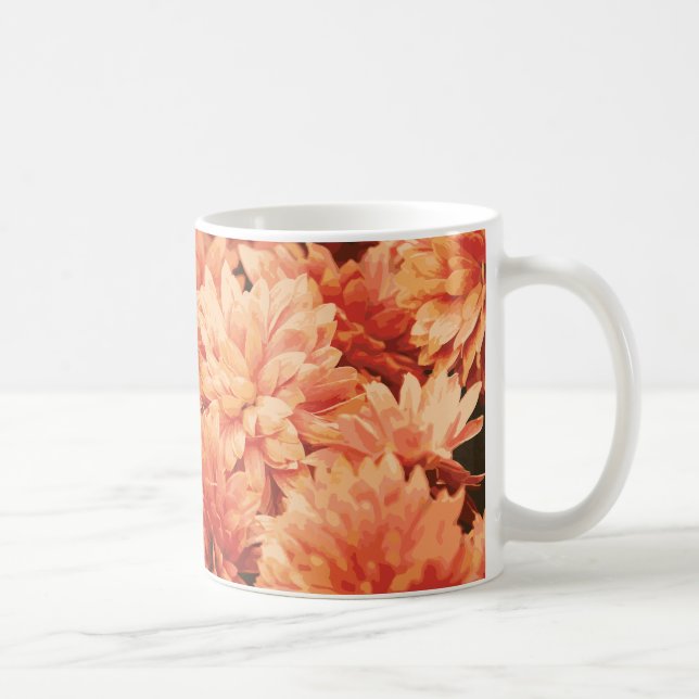 Orange Chrysanthemum Mug (Right)