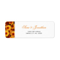 Orange Chrysanthemums Wedding Return Address