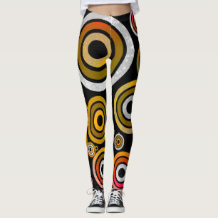 Orange circle abstract leggings