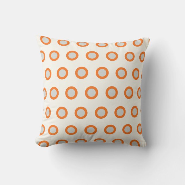 Orange Circle Dot Retro Design Pillow (Front)