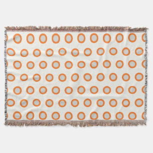 Orange Circle Dot Retro Design Throw Blanket