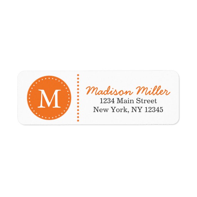 Orange Circle Dots Custom Monogram (Front)