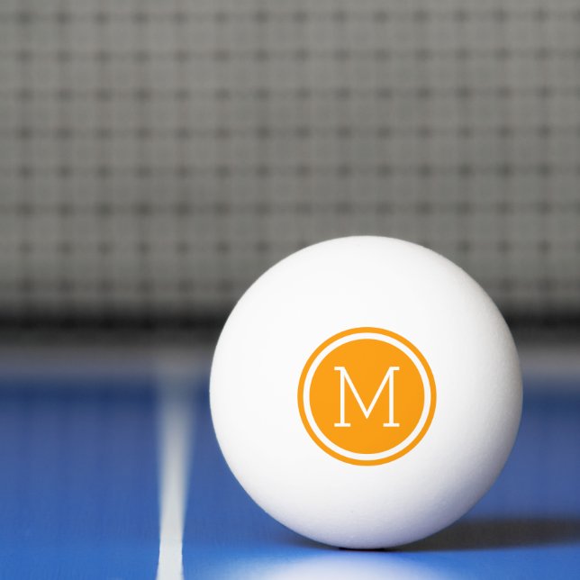 Orange Circle Monogram Personalised Ping Pong Ball (Net)