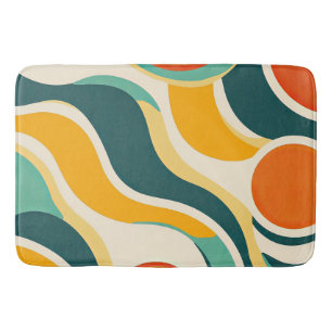 Orange Circles and Colour Streams Bath Mat