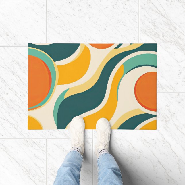 Orange Circles and Colour Streams Doormat (Indoor)