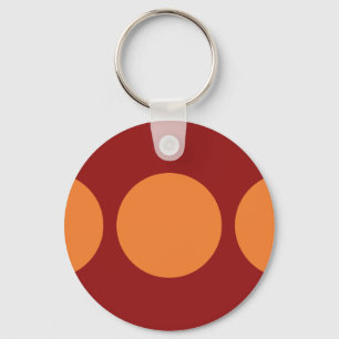 Orange Circles on Red Key Ring