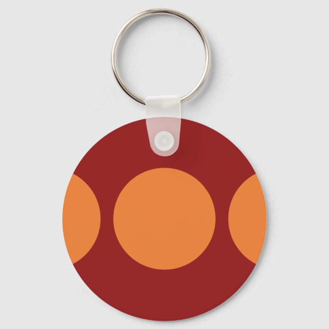 Orange Circles on Red Key Ring (Front)