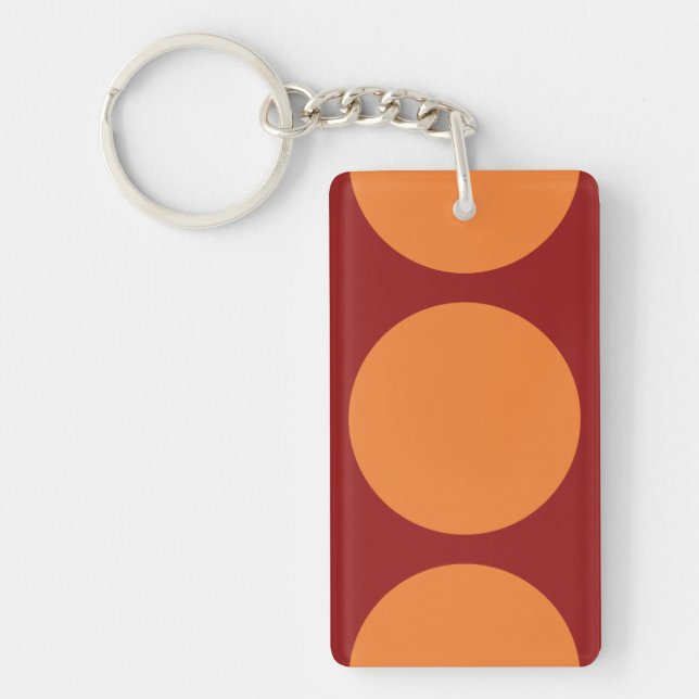 Orange Circles on Red Key Ring (Front)