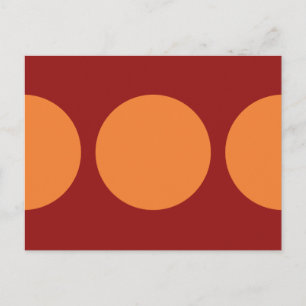 Orange Circles on Red Postcard