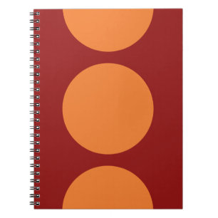 Orange Circles on Red Spiral Notebook
