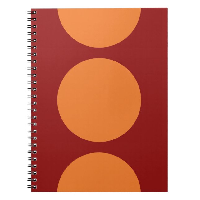 Orange Circles on Red Spiral Notebook (Front)
