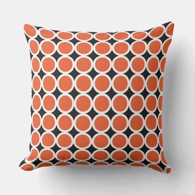 Orange Circles Pattern Cushion (Front)
