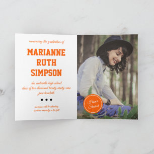 Orange Circles Photo Graduation Invitation