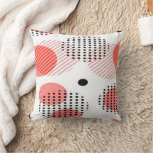 Orange Circles with Black Polka Dots pattern
