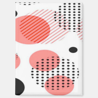 Orange Circles with Black Polka Dots pattern Magnet