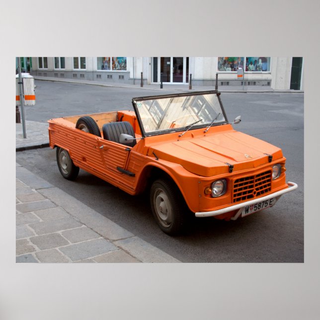 Orange Citroen Mehari Poster (Front)