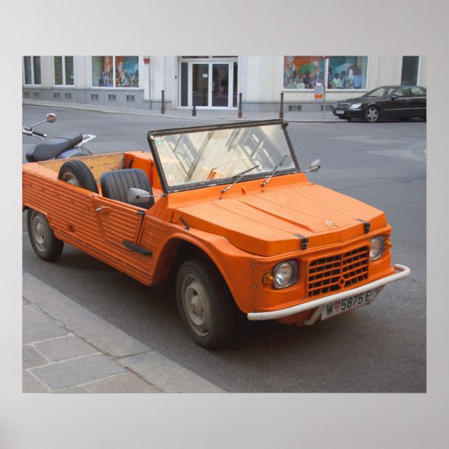 Orange Citroen Mehari Poster (Front)