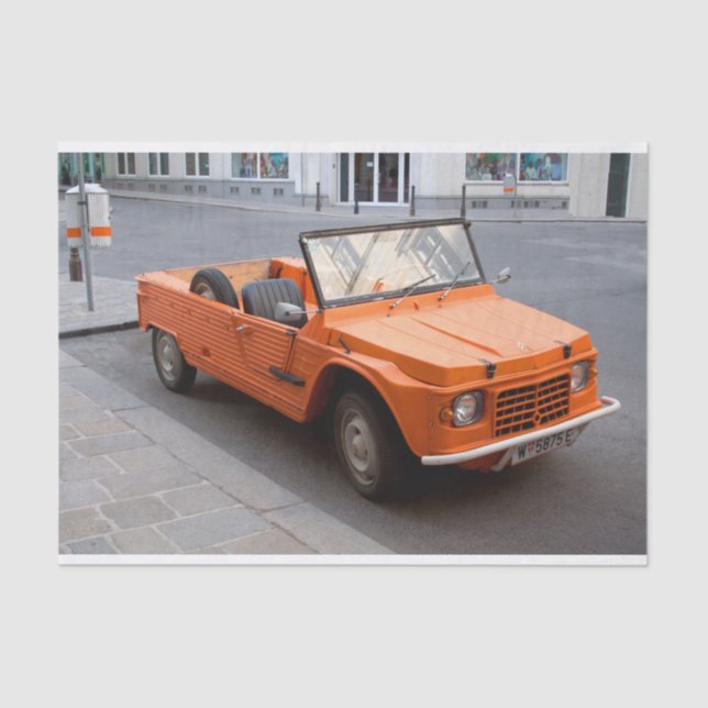 Orange Citroen Mehari Tissue Paper (Front)