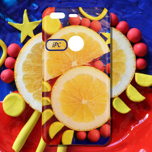 Orange Citrus Abstract Yellow, Red, Blue Photo     Uncommon Google Pixel Case