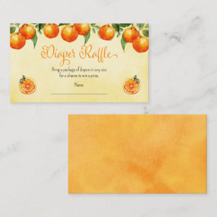 Orange Citrus Baby Shower Fruit Diaper Raffle Enclosure Card