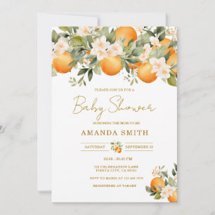 Orange Citrus Baby Shower Invitation