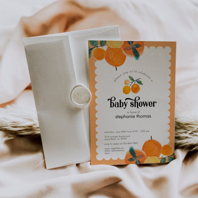 Orange Citrus Baby Shower Invitation (Creator Uploaded)