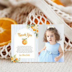 Orange Citrus Baby Shower Photo Thank You Card