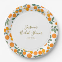 Orange Citrus Border Script Name Bridal Shower