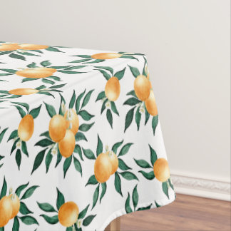 Orange citrus botanical pattern tablecloth