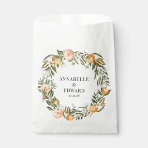 orange citrus botanical wedding thank you favour bags
