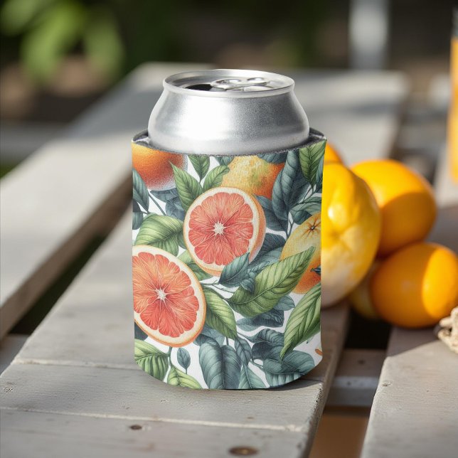 Orange Citrus Elegant Watercolor Bridal Showers  Can Cooler (Creator Uploaded)