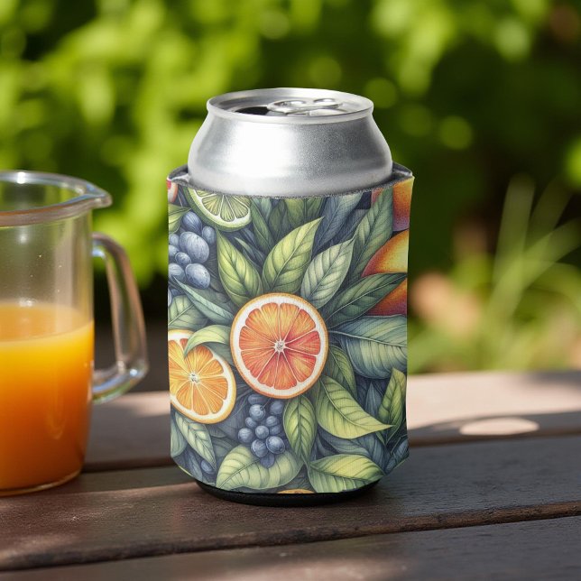 Orange Citrus Elegant Watercolor Bridal Showers  Can Cooler (Creator Uploaded)