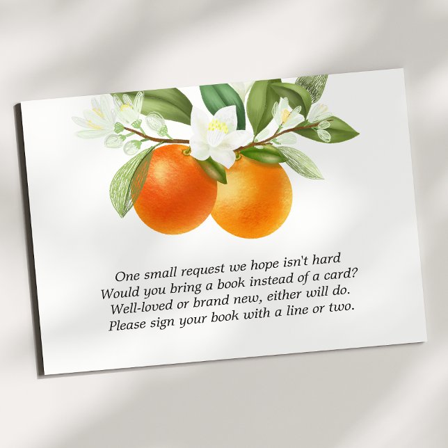 Orange Citrus Floral Books For Baby Enclosure Card (Creator Uploaded)