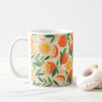 Orange Citrus Fruit Retro Pattern