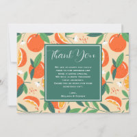 Orange Citrus Fruit Retro Pattern Wedding