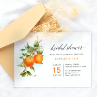 Orange Citrus Fruit Watercolor Bridal Shower