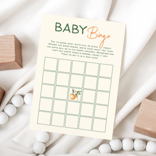 Orange Citrus Little Cutie Baby Bingo Game Card (Creator Uploaded)