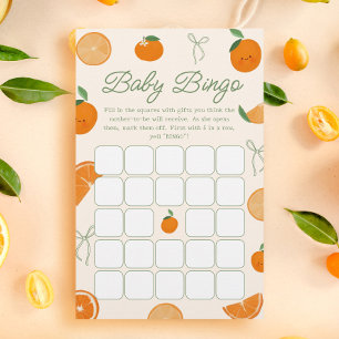 Orange Citrus Little Cutie Baby Shower Bingo Game