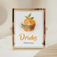 Orange Citrus Little Cutie Baby Shower Drinks