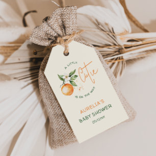 Orange Citrus Little Cutie Baby Shower Gift Tags