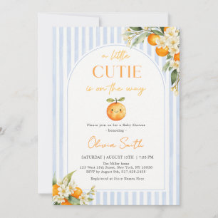 Orange Citrus Little Cutie Baby Shower Invitation