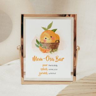 Orange Citrus Little Cutie Baby Shower Mum Osa Bar Poster