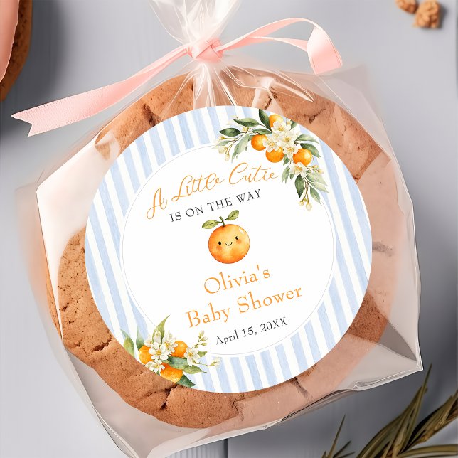 Orange Citrus Little Cutie Baby Shower Sticker (Creator Uploaded)