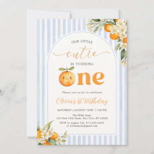 Orange Citrus Little Cutie Birthday Invitation