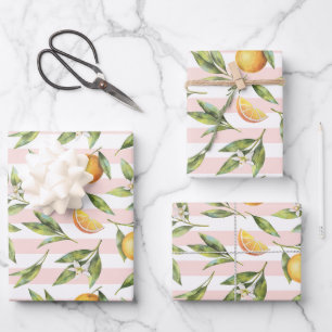 Orange Citrus Little Cutie Birthday Party  Wrapping Paper Sheet