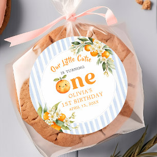Orange Citrus Little Cutie Birthday Sticker